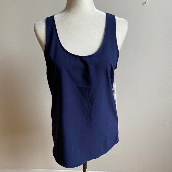 ZELLA Navy Blue "Refined" V-Back Tank Top Small - Picture 3 of 8